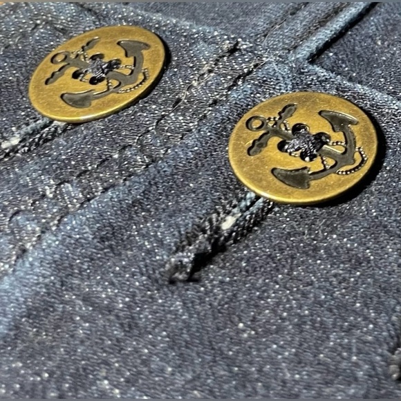 *NEW* Express High Rise Blue Shorty Sailor Shorts, Anchor Detail Buttons Sz 4 - Picture 5 of 6